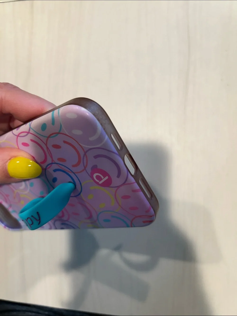 Loopy Case Pink Multicolor Smiley Phone Case with Blue Loop (St. Jude collection